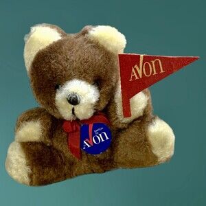 Russ Berrie Mini Teddy Bear #245 Nutshells Brown 4.25" Avon Made in Korea Vtg